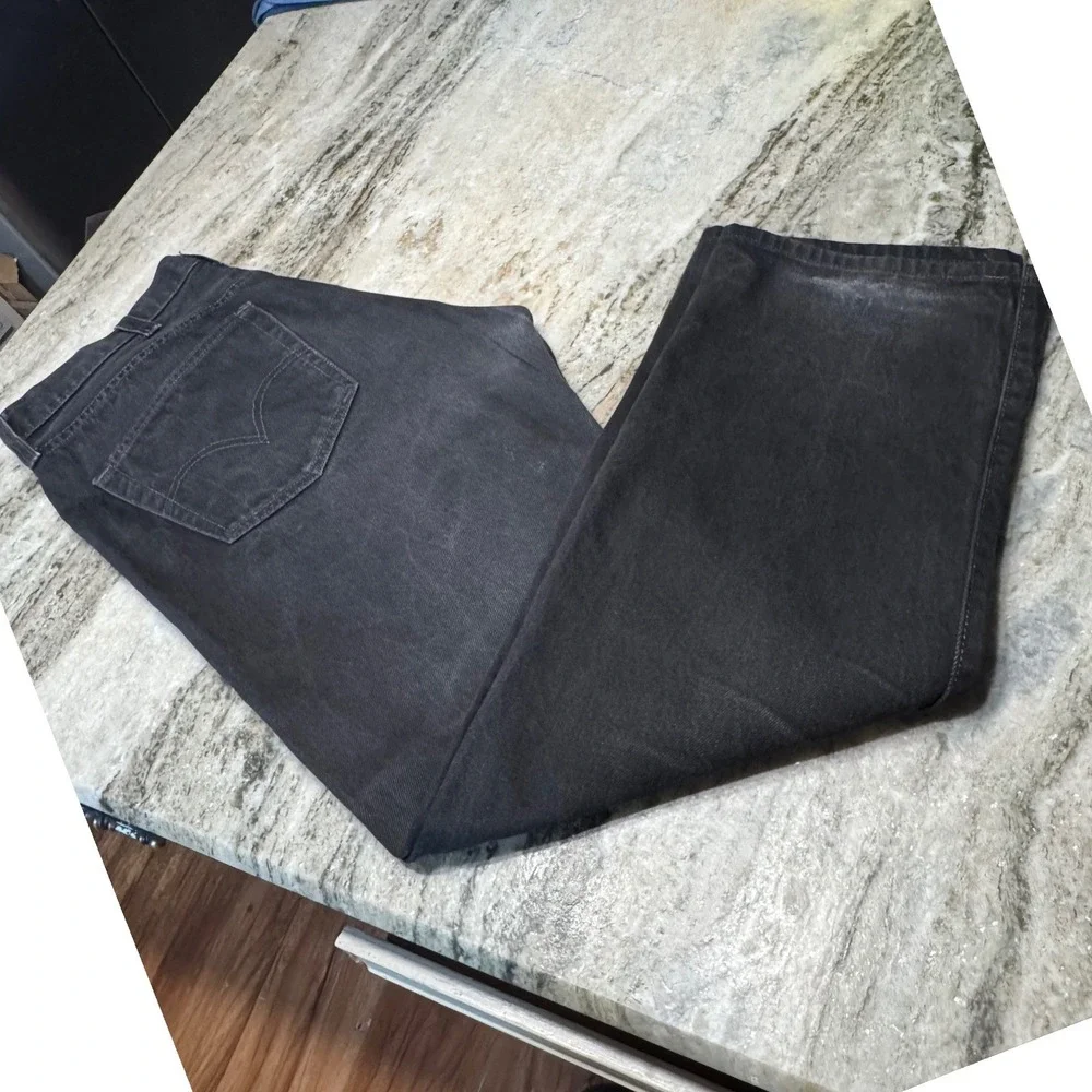 Levi's 501 Jeans Mens 38x30 Original Straight Leg Button Fly Black Denim